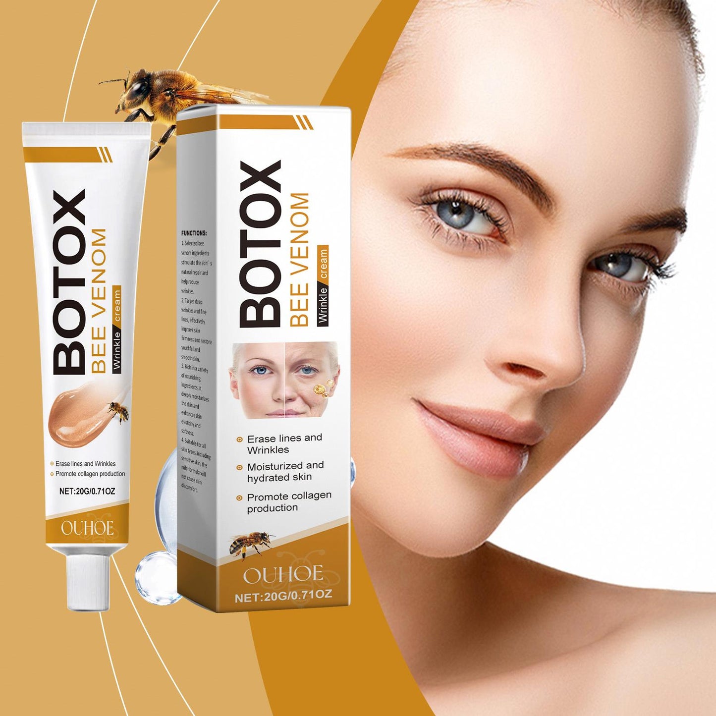 Crema BioAqua Anti-Arrugas Botox Natural con Veneno de Abeja 🐝✨ – Ouhoe™